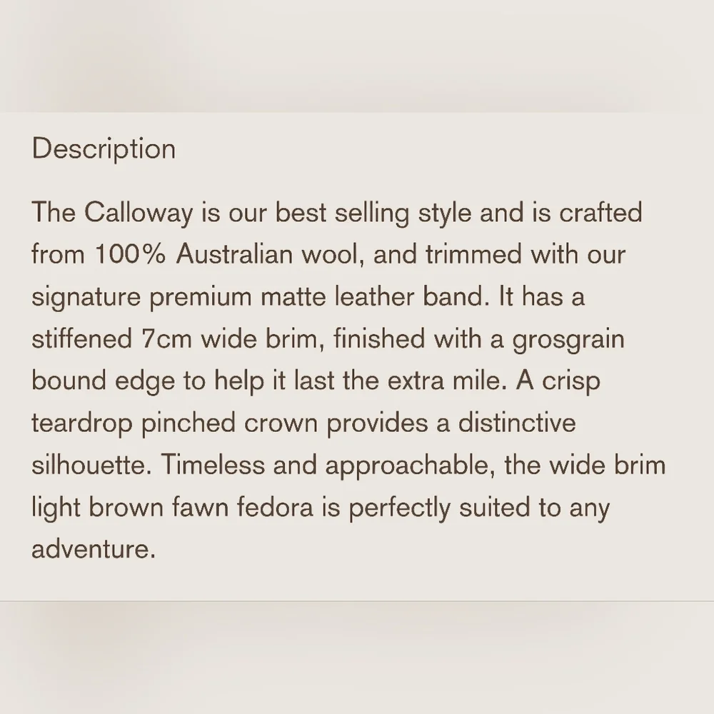 Will + Bear Calloway Cream Fedora Hat | Size Medium - NWT - Picture 8 of 10